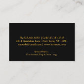 Persönlicher Koch Catering Küche Silbertabletten Visitenkarte (Rückseite)