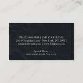 Persönlicher Koch Catering Küche Silberverschraubu Visitenkarte (Rückseite)