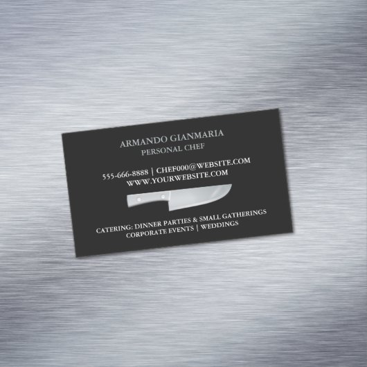 Persönlicher Koch Catering Magnetische Visitenkarte (Beispiel)
