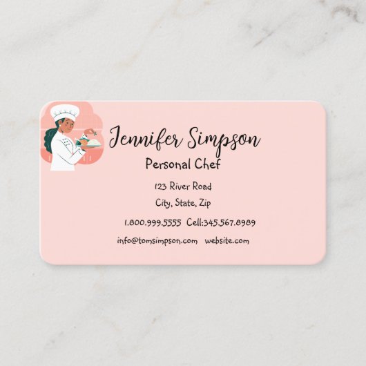 Persönlicher Koch Cook Baker Private Visitenkarte (Vorderseite)