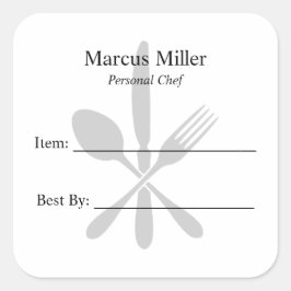 Persönlicher Koch der Zubereitung von Speisen auf  Quadratischer Aufkleber