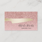 Persönlicher Koch Gold Messer Moderne Rose Gold Gl Visitenkarte (Vorderseite)