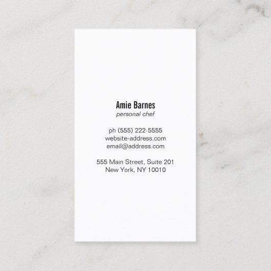 Persönlicher Koch Holzlöffel Catering Visitenkarte (Rückseite)