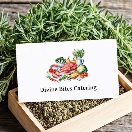 Persönlicher Koch Modernes Aquarellrestaurant Visitenkarte