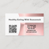 Persönlicher Koch - QR-Code für rosafarbenes Foto Visitenkarte (Rückseite)