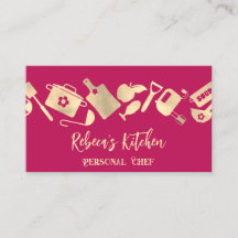 Persönlicher Koch Restaurant Catering Logo QR Pink