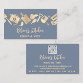 Persönlicher Koch Restaurant Catering Logo QR Smok Visitenkarte (Vorne/Hinten)