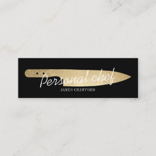 Persönlicher Koch schick Goldmesser minimalistisch Mini Visitenkarte
