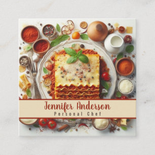 Persönlicher Koch Sous Koch Restaurant Quadratische Visitenkarte