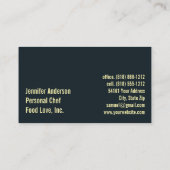 Persönlicher Koch Sous Koch Restaurant Visitenkarte (Rückseite)