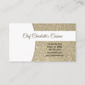 Persönlicher Koch Subtle Gold Glitzer Custom Foto Visitenkarte (Rückseite)