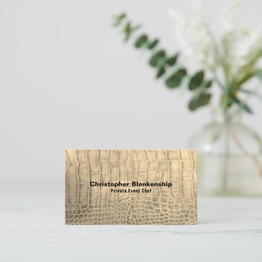 Persönlicher Koch Tan Schlange Hautgewebe nach Maß Visitenkarte (Stehend Vorderseite)