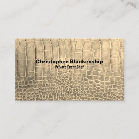 Persönlicher Koch Tan Texture Snake Skin QR Code Visitenkarte (Vorderseite)