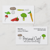 Persönlicher Koch Veggie Gemüse Küche Küche Kunst Visitenkarte (Vorne/Hinten)