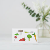 Persönlicher Koch Veggie Gemüse Küche Küche Kunst Visitenkarte (Stehend Vorderseite)
