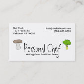 Persönlicher Koch Veggie Gemüse Küche Küche Kunst Visitenkarte (Rückseite)