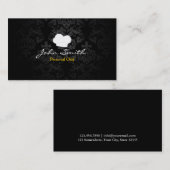 Persönlicher Kochs-eleganter dunkler Damast Visitenkarte (Vorne/Hinten)