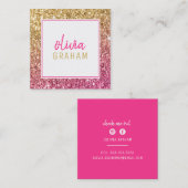 PERSÖNLICHER KONTAKT Fett grenzenloser Glitzer in Quadratische Visitenkarte (Vorne/Hinten)