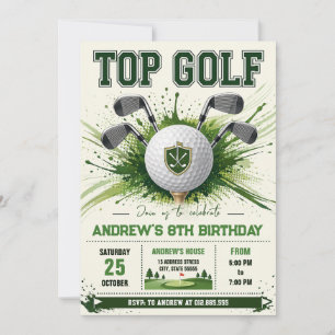 Persönlicher moderner Golf-Geburtstag Einladung