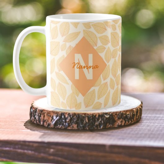 Persönlicher Monogrammname für das Muster im Herbs Kaffeetasse