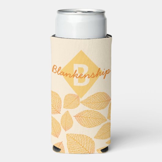 Persönlicher Monogrammname für das Muster im Herbs Selters Dosenkühler (Seltzer Vorderseite)