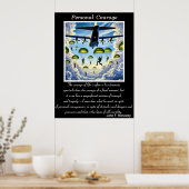 Persönlicher Mut: Im Flugzeug Abstammung Poster (Küche)