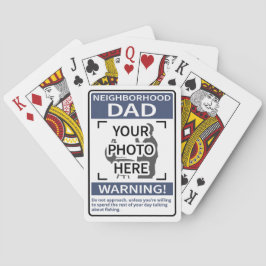 Persönlicher Nachbarschafts-Vater Sign Blue Spielkarten