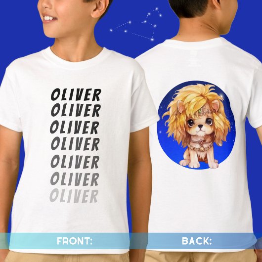 Persönlicher Name Astrologie Zodiac Schild Leo vor T-Shirt