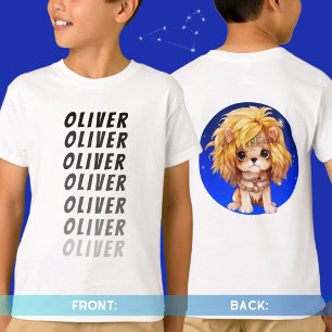 Persönlicher Name Astrologie Zodiac Schild Leo vor T-Shirt