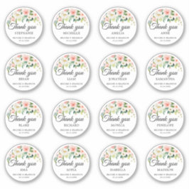 Persönlicher Name des Hochzeitsgast Vielen Dank Aufkleber