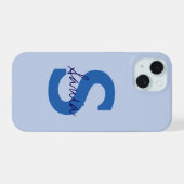 PERSÖNLICHER NAME EINFACH MODERNER MONOGRAMM-STIL iPhone 15 HÜLLE (Rückseite (Horizontal))