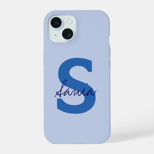 PERSÖNLICHER NAME EINFACH MODERNER MONOGRAMM-STIL iPhone 15 HÜLLE (Rückseite)