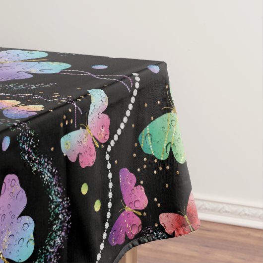 Persönlicher Name Elegant Lila Schmetterlinge Tischdecke (Beispiel)