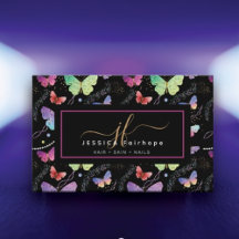 Persönlicher Name Elegant Lila Schmetterlinge