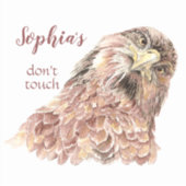 Persönlicher Name Fun Watercolor Hawk Aufkleber (Vorderseite)