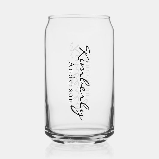 Persönlicher Name für moderne Skripte Dosenglas (Vorderseite)