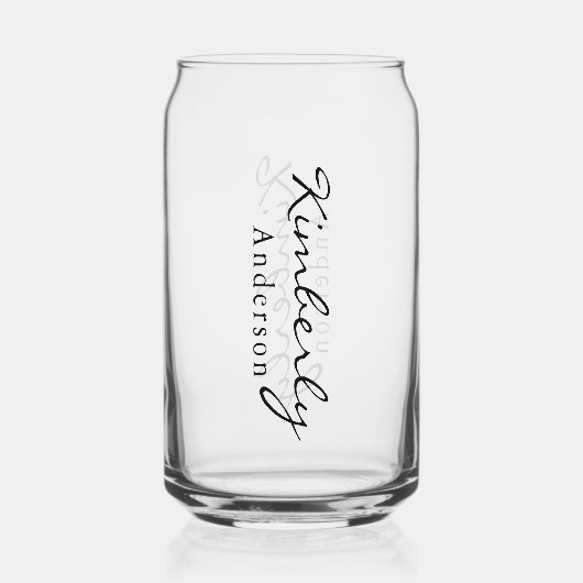 Persönlicher Name für moderne Skripte Dosenglas (Rückseite)