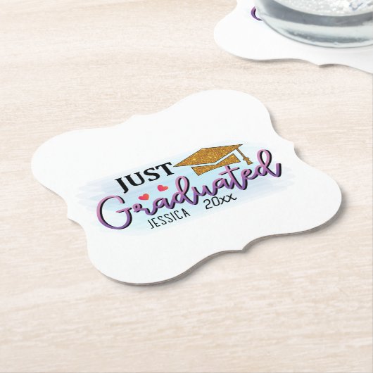 Persönlicher Name gerade graduiert 2023 Untersetzer (angewinkelt)