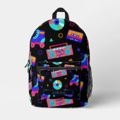 Persönlicher Name im Retro-80er-Thema Bedruckter Rucksack (Vorderseite)