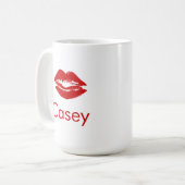 Persönlicher Name Lippenfrau Tasse (Vorderseite Links)