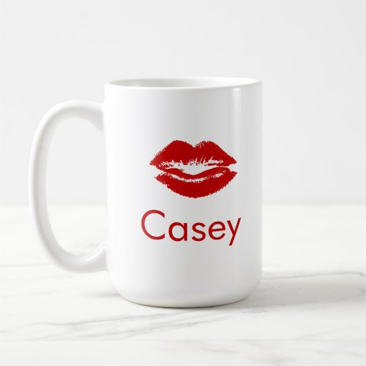 Persönlicher Name Lippenfrau Tasse (Links)