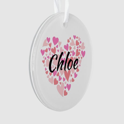 Persönlicher Name mit Herzen Ornament (Vorderseite)