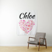 Persönlicher Name mit Herzen Wandteppich (Beispiel)