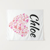 Persönlicher Name mit Herzen Wandteppich (Vorderseite (Horizontal))