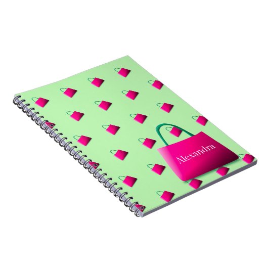 Persönlicher Name Modern Green Notizblock (Rechte Seite)