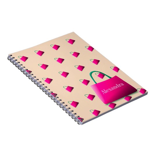 Persönlicher Name Modernes Pastell Orange Notizblock (Rechte Seite)