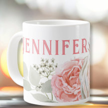 Persönlicher Name pink Wasserfarbe Blume