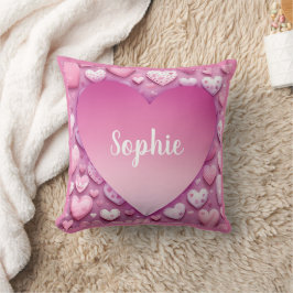 Persönlicher Name Rosa Herz Kissen