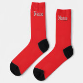 Persönlicher Name Rot Socken (Linkes Detail)