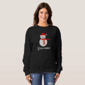 Persönlicher Name Snowman Weihnachten Sweatshirt (Vorne ganz)